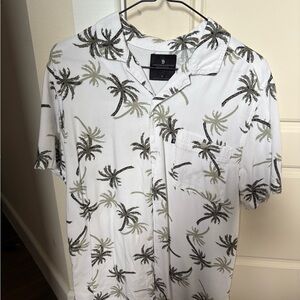 Junk Food Clothing White Palm Tree Casual Shirt